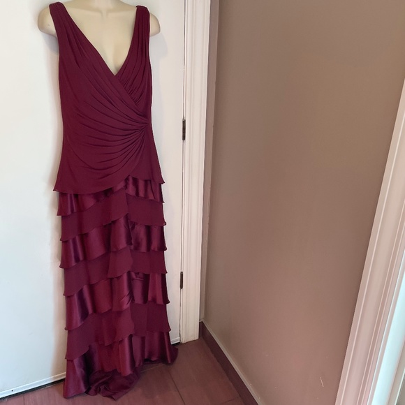 Tadashi Shoji Dresses | Tadashi Collection Silk Tiered Gown | Color: Red | Size: 10 | Laurieam's Closet